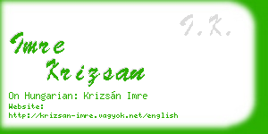 imre krizsan business card